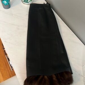 Tribeca Studios black leather skirt size 4